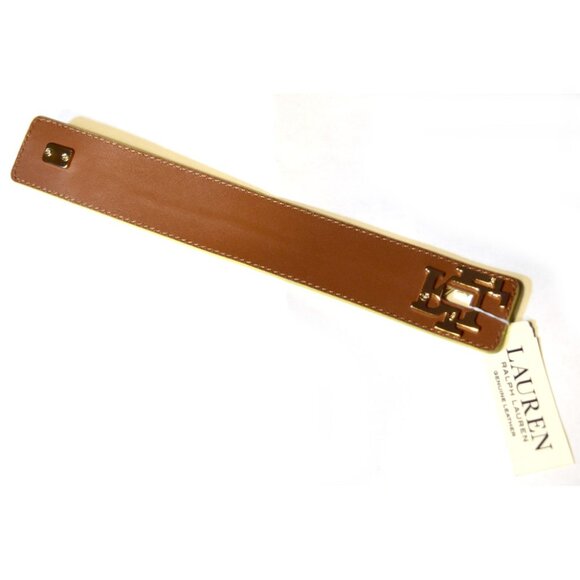 Lauren Ralph Lauren Logo Yellow Croc-Embossed Leather Wrap Bracelet NWT - Picture 5 of 5